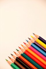 color pencils on white background