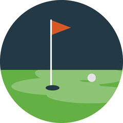 
Flat icon golf, playing golf 
