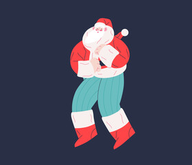 Dancing Santa - Christmas and New Year party - modern flat vector concept illustration of cheerful dancing Santa Claus