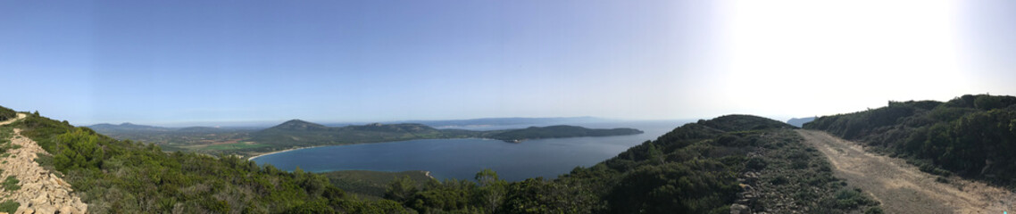 coastal view from monte timidone, alghero, sardinia, italy