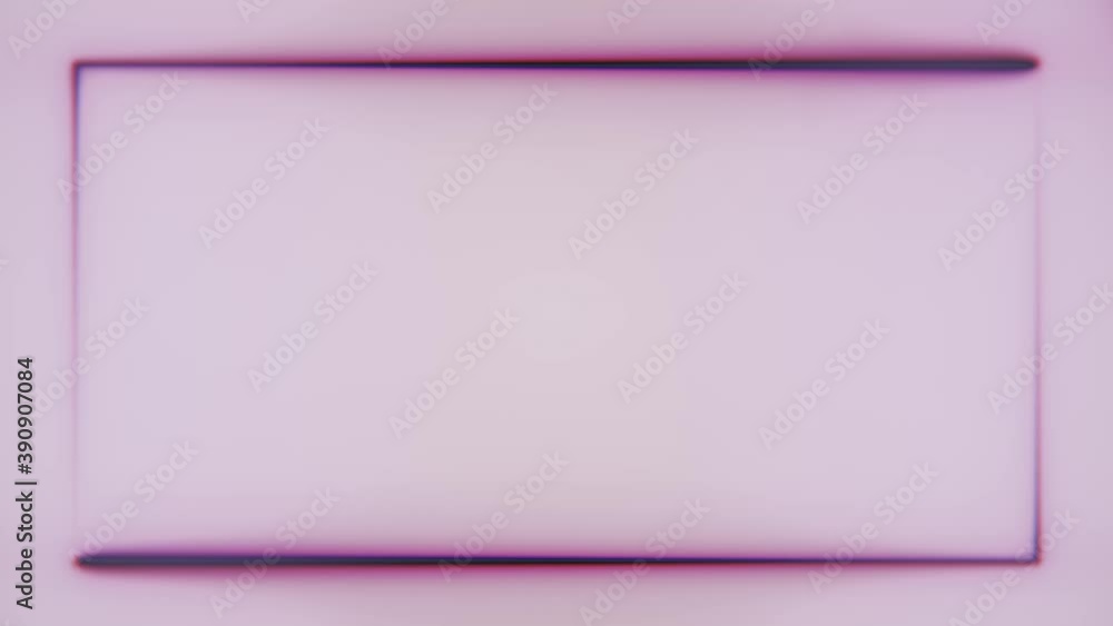 Fototapete two bright purple neon lines are moving on white background and forming rectangle frame at the scree