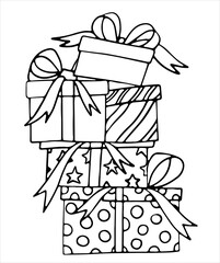 A stack of gifts. Vector