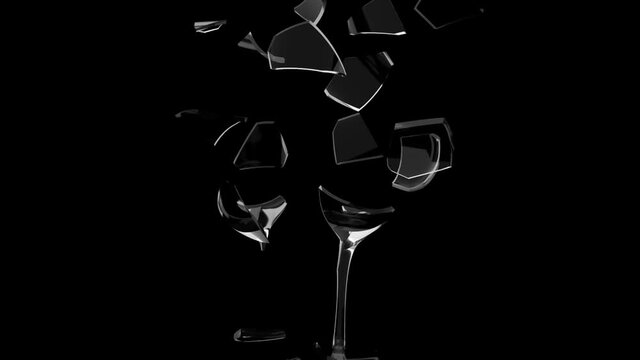 Broken Glass to Pieces With Luma Matte