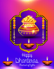 Happy Diwali, Festival of lights ,Vector illustration and Beautiful greeting card for celebration of shubh deepawali