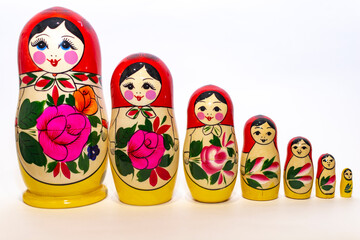 Russian matryoshka with his little matryoshkas