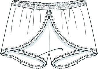 Vector shorts design for girls.