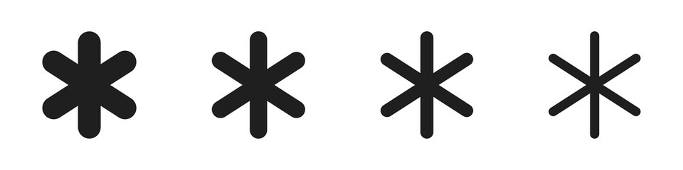 Obraz premium Snowflakes icons set. Winter, Christmas and New Year icons. Vector illustration 