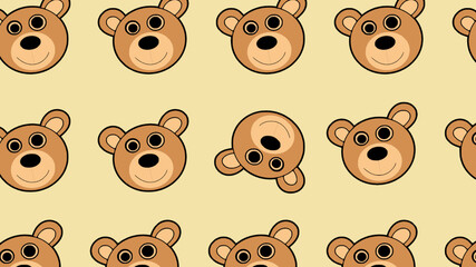 Smiling teddy bear pattern