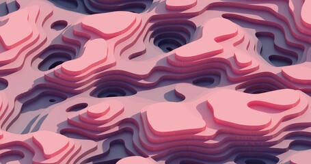 Abstract and surreal 3d background surface pink and purple © Kraken3d