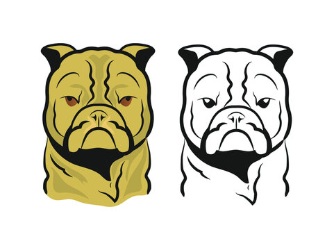 French Bulldog. Logo, illustration, symbol, icon, cartoon.
