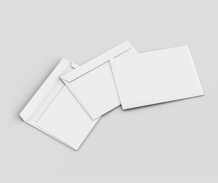 Realistic White Envelope C5/C6 mockup, Blank letter paper, c5 c6 template 3d Rendering isolated on light gray background