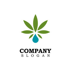 Water Fall logo from Cannabis, Leaf logo design