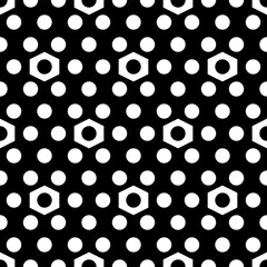 Geometrical backdrop. Seamless pattern.Polygons, figures background. Simple shapes wallpaper. Hexagons, circles ornament. Digital paper, web designing, textile print.