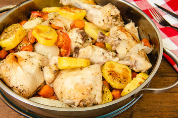 Muslos de pollo al horno con patatas