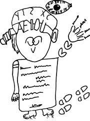 hand drawn vector illustration of a cartoon character dyslexia