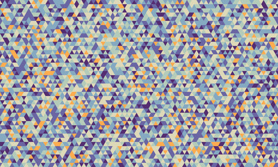 Abstract multicolor background, geometric pattern of triangles in blue-purple-yellow, design for poster, banner, card and template. Vector illustration