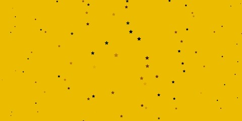 Dark Green, Yellow vector background with small and big stars.