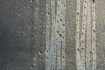 water drops on metal surface