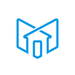 Abstract house logo design, linear style home symbol, real estate building icon - Vector