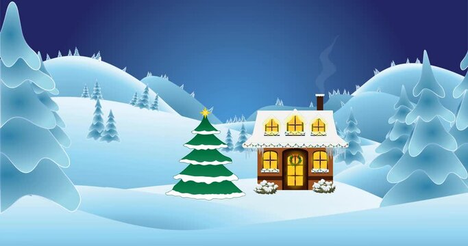 Christmas animation, with light and snow effects