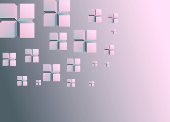 Obraz premium Abstract background with cubes. Connected geometric shapes, create an unusual setting.