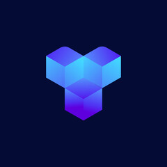 Abstract 3D letter Y logo design. Colorful Blue 3D letter Y logo vector template. Modern 3D Letter S concept with Abstract style design vector. Y letter Logotype concept for any Brand or Company