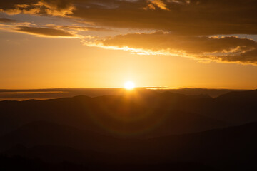 sunrise over the mountains