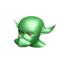green goblin head on a white background.