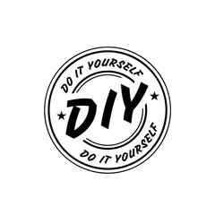 DIY logo stamp design template conceptual isolated on white background