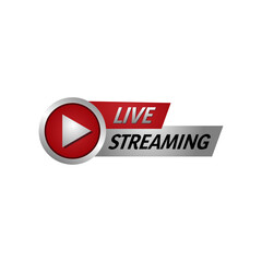 Live streaming news banner design isolated on white background