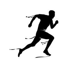 Fototapeta na wymiar Running man splash silhouette design isolated on white background