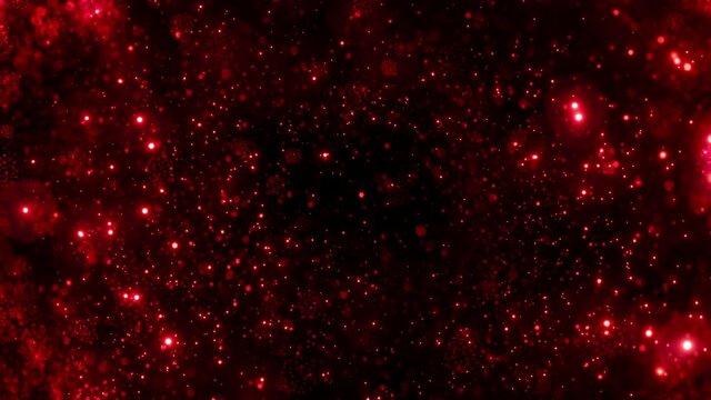 Concept of sexy festive and adult content mock-up background for romantic titles and valentines day fashion product presentation. 3D animation depicts full-frame abstract red particle loop backdrop. 