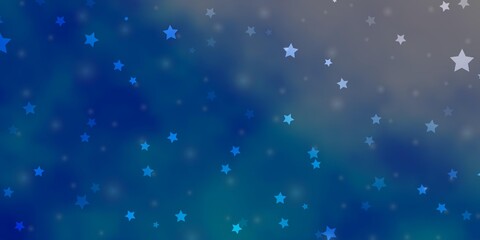 Light Blue, Yellow vector background with small and big stars.