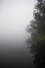 Misty morning on a lake