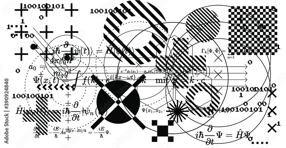 Aufkleber abstract futuristic background with composition of geometric shapes and forms. cyberpunk sci-fi styl