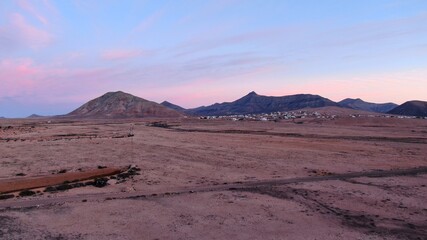 sunset in the sacred mountain of tindaya