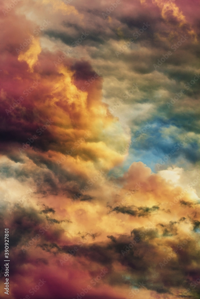 Canvas Prints beautiful colorful clouds background.