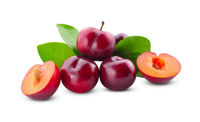 Plums isolated on a white background