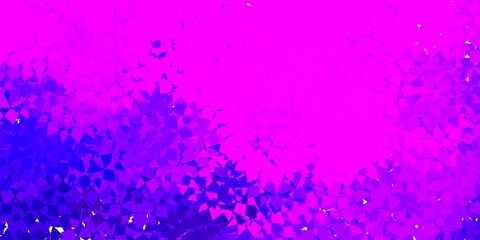 Dark purple, pink vector backdrop with triangles, lines.