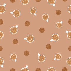 Pattern with coffee and cookies