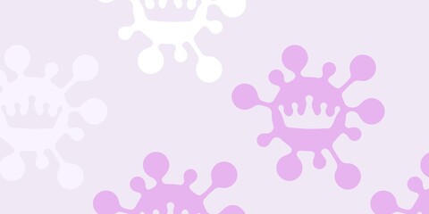 Light pink, blue vector template with flu signs.