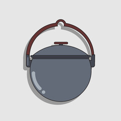 The black pulley pot icon can be used to boil water and eat rice which is usually used when camping