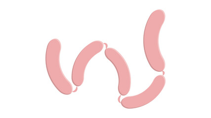 Grilled sausages. Cold bar food with beer. Pub single icon in cartoon style vector symbol stock illustration