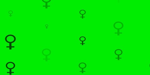 Light Green, Yellow vector texture with women's rights symbols.