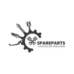 automotive spareparts store and shop  vector icon illustration design