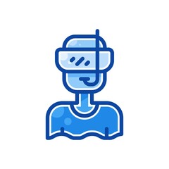 snorkel icon in filled line style isolated on white background. EPS 10