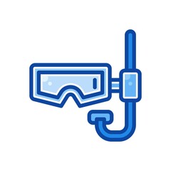 snorkel icon in filled line style isolated on white background. EPS 10