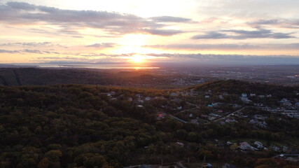 sunset in the mountains