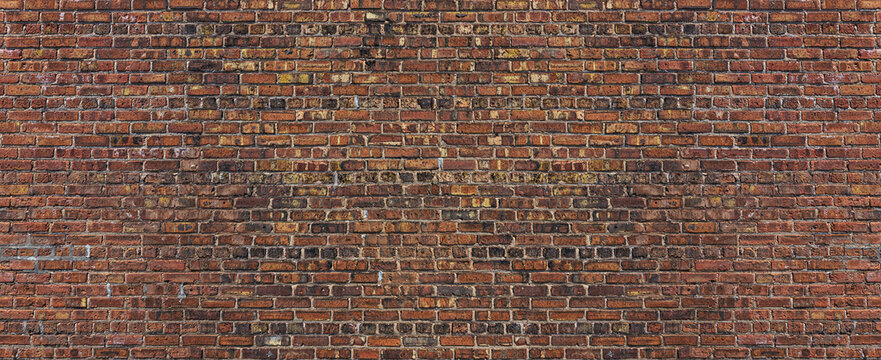 Very Old brown ,dark red ,black  bricks wall in Chicago