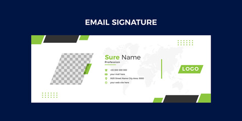 Email signature. Emailers author interface design template vector In illustrator